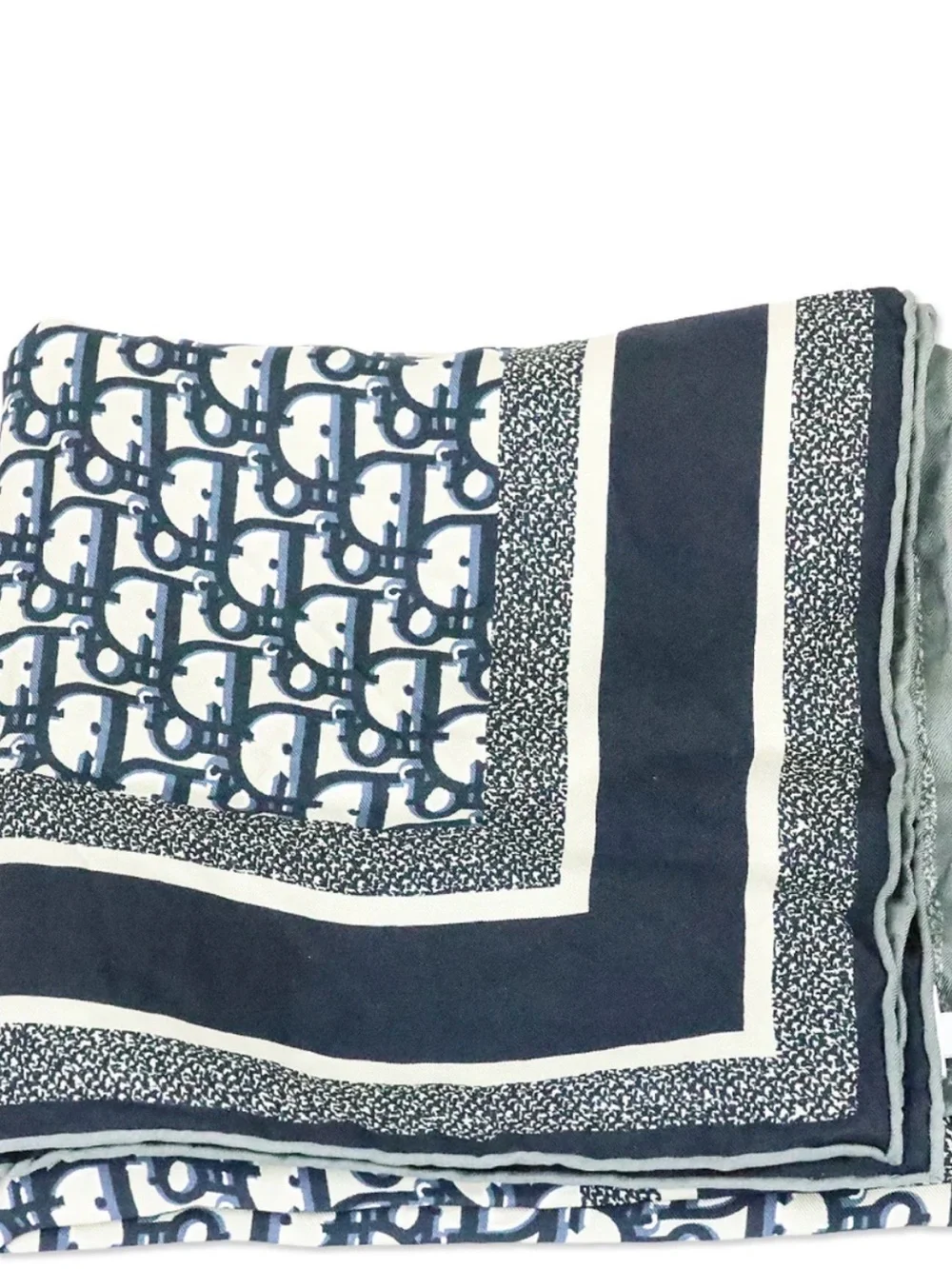 Dior White and Gray Monogram Scarf